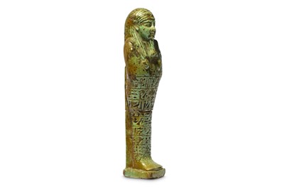 Lot 166 - AN EGYPTIAN GLAZED COMPOSITION SHABTI FOR ANKH-...