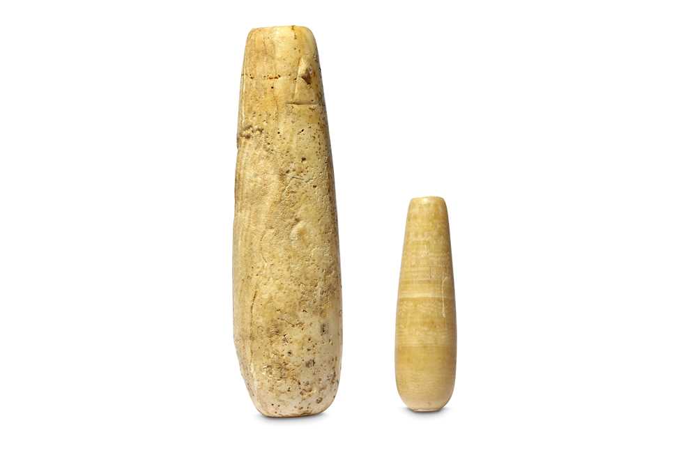 Lot 171 - TWO EGYPTIAN ALABASTER VESSELS Late Period,...