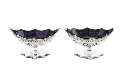 Lot 320 - A pair of George III sterling silver salts,...