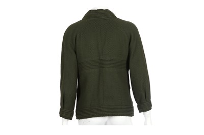 Lot 504 - Chanel Moss Green Jacket, 2010s, raw edge...