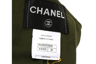 Lot 504 - Chanel Moss Green Jacket, 2010s, raw edge...
