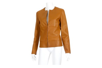 Lot 401 - Loewe Tan Lambskin Leather Jacket, hook and...