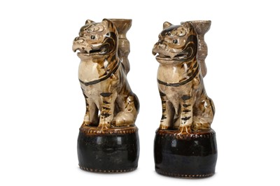 Lot 673 - A PAIR OF CHINESE 'TIGER’ VASES. Ming Dynasty....