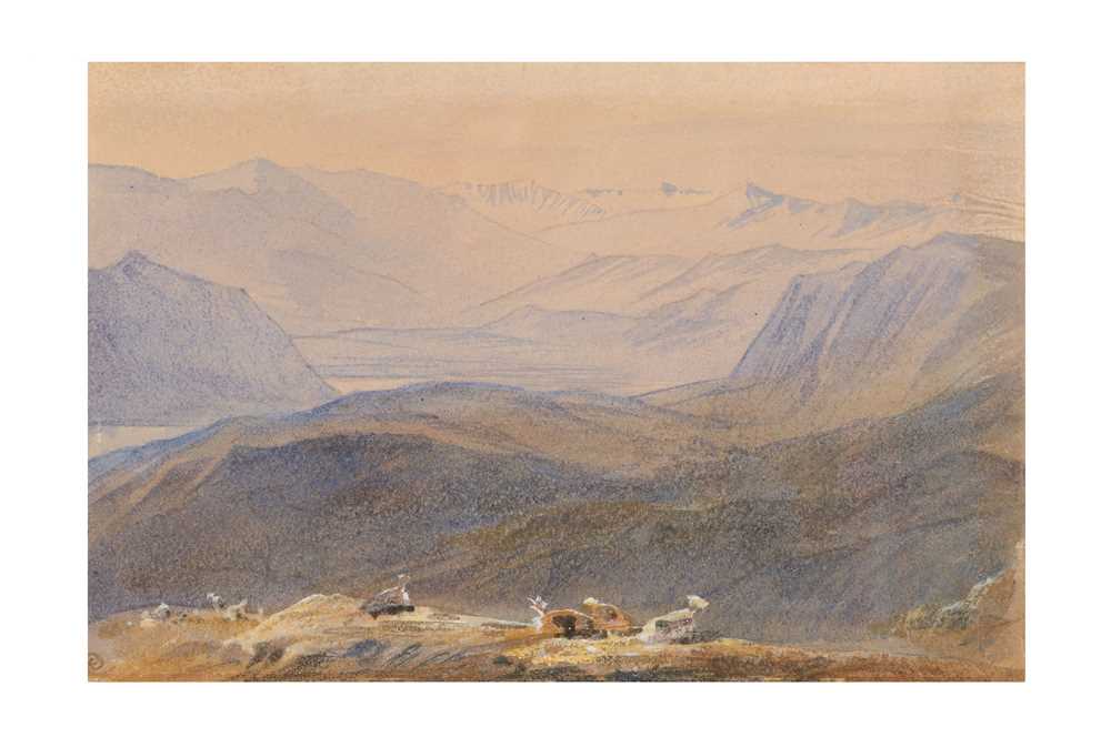 Lot 69 - EDWARD LEAR (BRITISH 1812-1888) Lake Lugano...