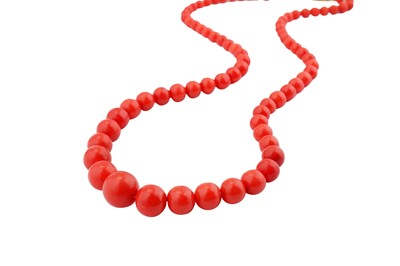 Lot 48 - λ Two coral bead necklaces