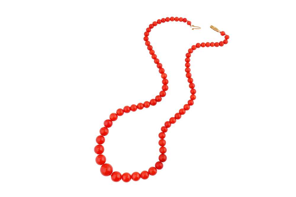 Lot 48 - λ Two coral bead necklaces