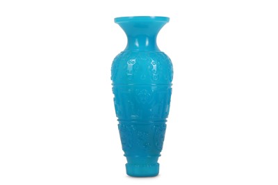 Lot 755 - A CHINESE TURQUOISE PEKING GLASS VASE. The...