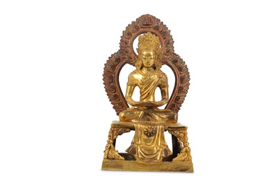 Lot 964 - A CHINESE GILT-BRONZE FIGURE OF AMITAYUS...