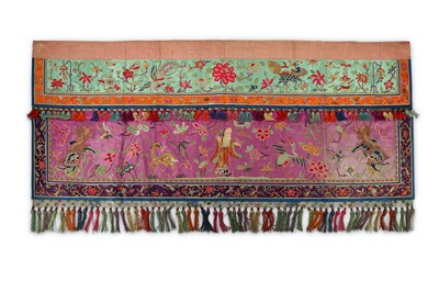 Lot 599 - A CHINESE ‘SHOULAO’ SILK EMBROIDERY HANGING....