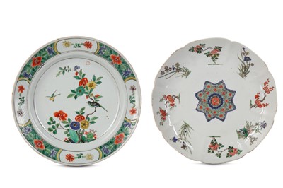 Lot 806 - TWO CHINESE FAMILLE VERTE DISHES. Qing Dynasty,...