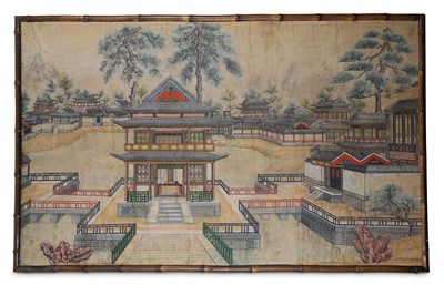 Lot 361 - A LARGE CHINESE GOUACHE-ON-PAPER PAINTING OF...