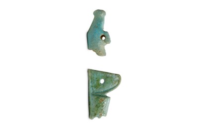 Lot 41 - TWO EGYPTIAN GLAZED COMPOSITION AMULETIC...
