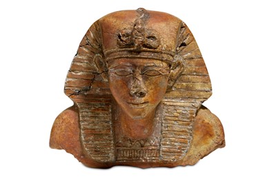 Lot 72 - AN AFTER THE ANTIQUE STONE BUST OF A PHARAOH...