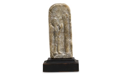Lot 80 - A NEAR EASTERN SHALLOW SOAPSTONE RELIEF...