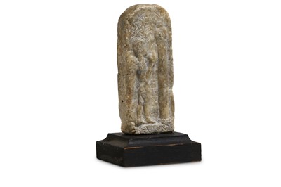 Lot 80 - A NEAR EASTERN SHALLOW SOAPSTONE RELIEF...