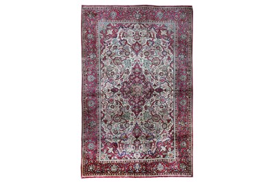 Lot 24 - A  VERY FINE  ANTIQUE SILK KASHAN RUG, CENTRAL...