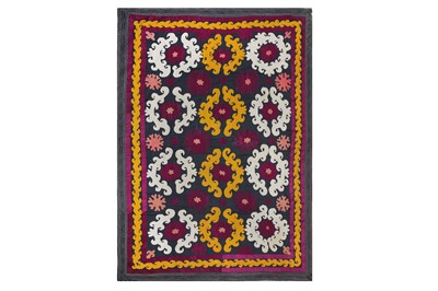 Lot 11 - AN ANTIQUE SILK UZBEKISTAN TEXTILE approx: 6ft....