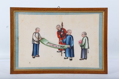 Lot 530 - A SET OF TWELVE CHINESE PITH PAPER PAINTINGS....