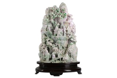 Lot 742 - A MASSIVE CHINESE LAVENDER JADEITE MOUNTAIN....