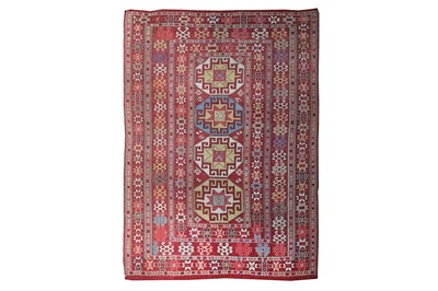 Lot 23 - AN ANTIQUE MOGHAN-SUMAC, SOUTH CAUCASUS approx:...