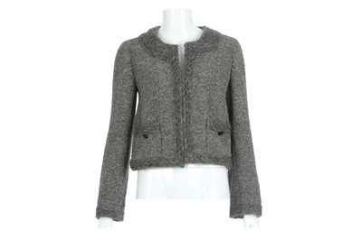 Lot 590 - Chanel Grey Boucle Cropped Jacket, double...