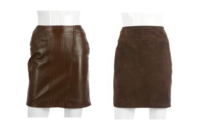 Lot 441 - Two Chanel Boutique Brown Mini Skirts, the...