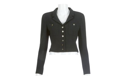 Lot 701 - Chanel Boutique Black Cropped Jacket, double...