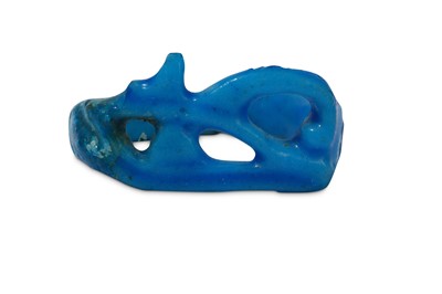 Lot 173 - AN EGYPTIAN GLAZED COMPOSITION UDJAT EYE RING...