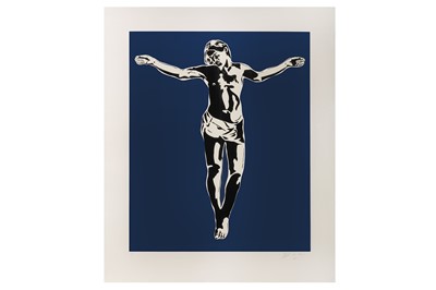 Lot 112 - Blek Le Rat (French, b.1951) 'Jesus' (Blue...