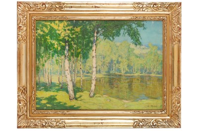 Lot 211 - ALOIS KALVODA (CZECH 1875-1934) Wooded lake...