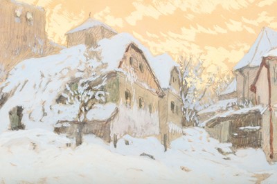 Lot 140 - JAROSLAV PANUŠKA (CZECH 1872-1958) Winter town...