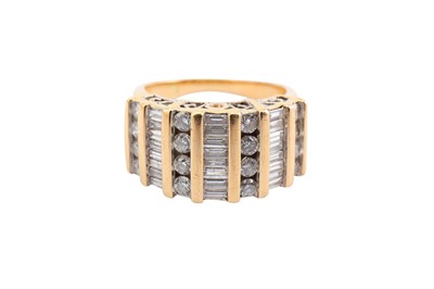 Lot 38 - A diamond dress ring, Set with alternating...