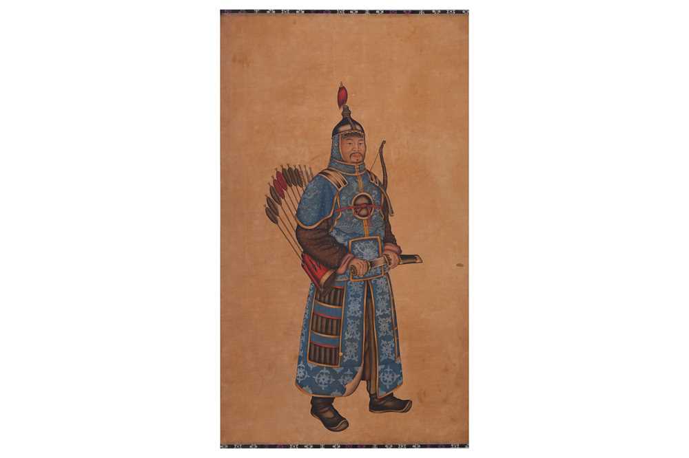 Lot 10 - ANONYMOUS. Warrior. ink and colour on silk,...