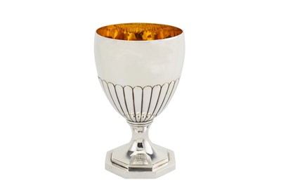 Lot 276 - A George III sterling silver trophy goblet,...