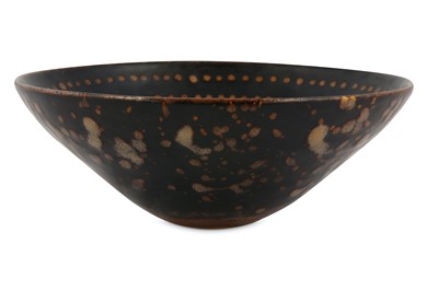 Lot 800 - A CHINESE SLIP-DECORATED CONICAL BOWL.
