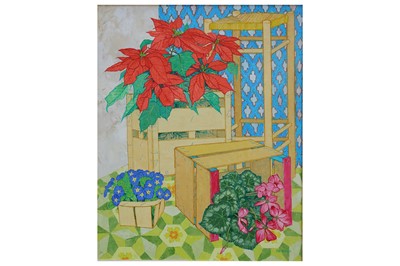 Lot 472 - FRED JESSOP Poinsettias Signed (lower right)...