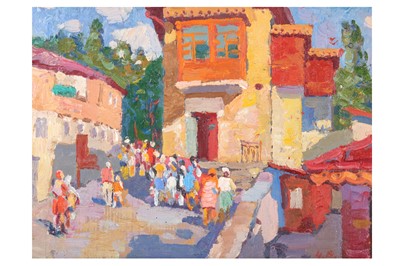 Lot 218 - VALERI CHUIKOV (RUSSIAN b.1949) A street in...