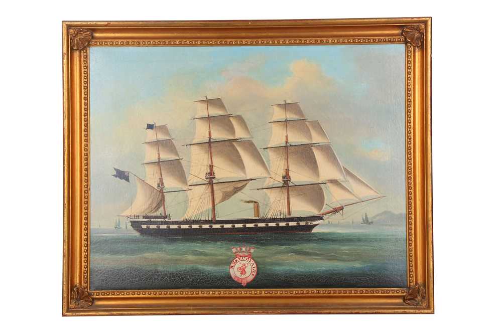 Lot 457 - A CHINESE PAINTING OF HMS EURYALUS. Qing...