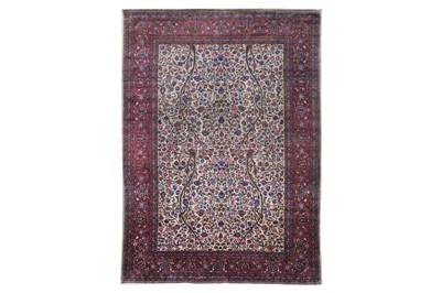 Lot 22 - A VERY FINE SLK KASHAN  CARPET, CENTRAL PERSIA...