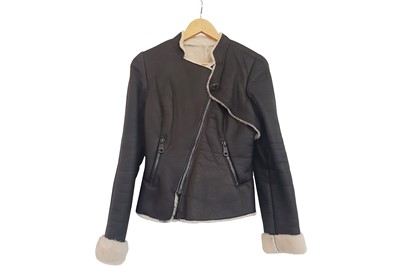 Lot 16 - Jitrois Shearling Jacket, black leather with...