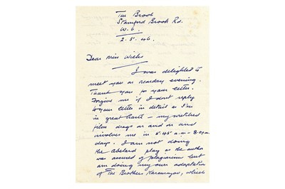 Lot 120 - Guinness (Alec) Autograph letter signed ('Alec...