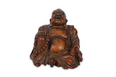 Lot 873 - A SMALL CHINESE BAMBOO CARVING OF BUDAI...