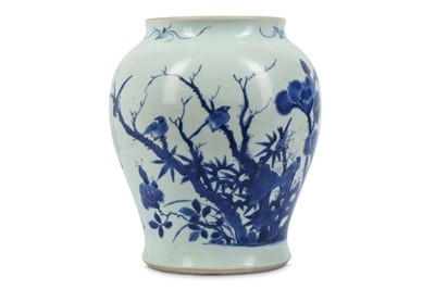 Lot 327 - A CHINESE BLUE AND WHITE BALUSTER JAR....