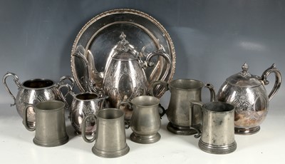 Lot 170 - Victorian silver plate ovoid four piece tea...