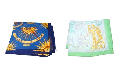 Lot 520 - Two Hermes Cotton Pareos, the first in blue...