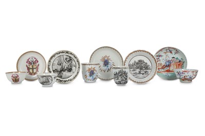 Lot 382 - A COLLECTION OF FIVE CHINESE CUPS AND SAUCERS....
