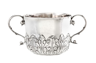 Lot 328 - A James II sterling silver twin handled...