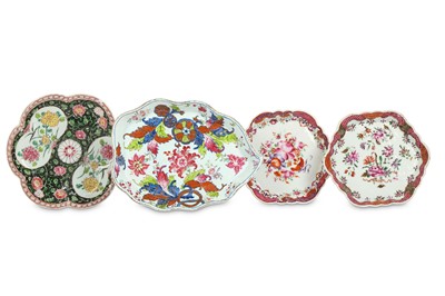 Lot 921 - FOUR CHINESE FAMILLE ROSE TEAPOT STANDS. Qing...