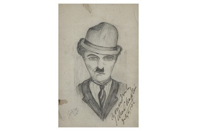 Lot 101A - Chaplin (Charles) Hand drawn pencil drawing by...