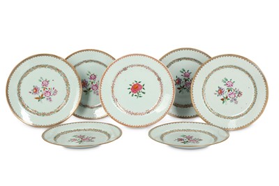 Lot 928 - SEVEN CHINESE FAMILLE ROSE DISHES. Qing...